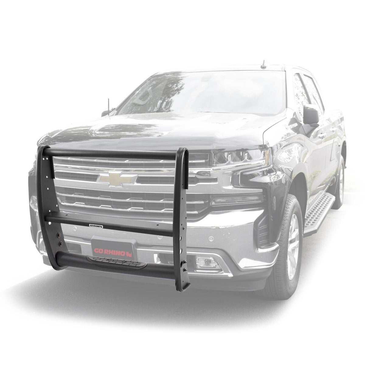 3100 Series StepGuard Center Grille Guard Only Textured Black 2019-2021 Silverado 1500 2022-2022 Silverado 1500 LTD Go Rhino
