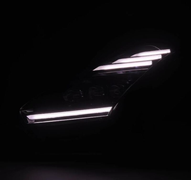 AlphaRex NOVA-Series LED projector headlights for 2009-2024 Nissan GT-R, showcasing a sleek design with bright illumination.