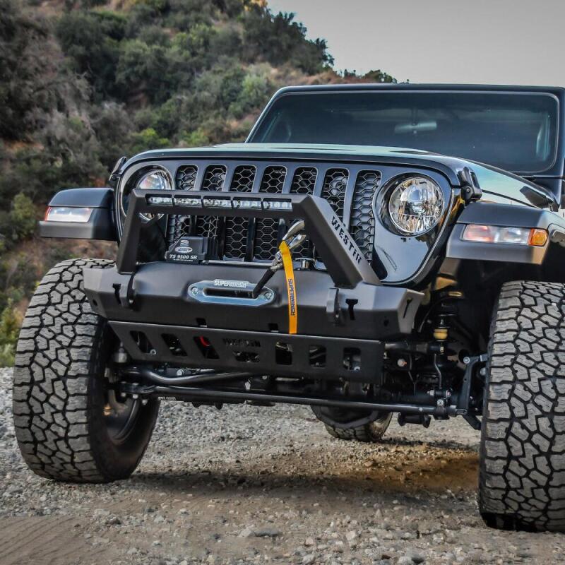Westin 18-19 Jeep Wrangler JL WJ2 Stubby Front Bumper - Textured Black