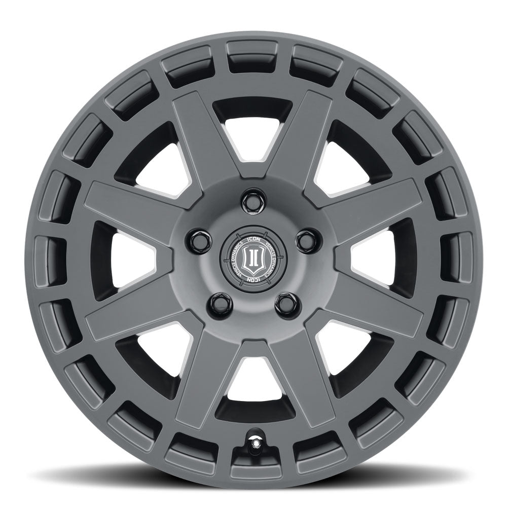 Compass 17 X 8.5 / 6X5.5 / 0MM / 4.75 Inch Back Space Satin Black, ICON Alloys