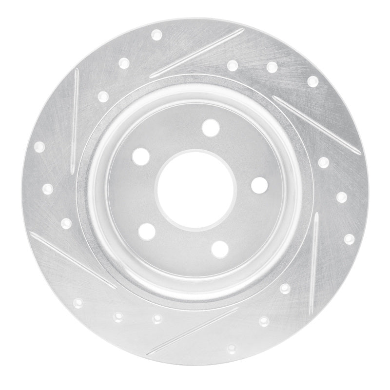 R1 18-25 Jeep Wrangler Rear Right Drilled & Slotted Silver Brake Rotor