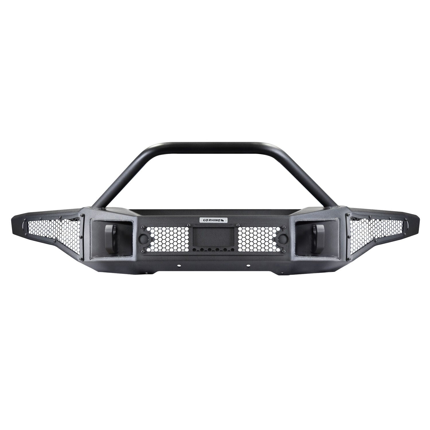 Rockline Winch Ready Front Full Width Bumper With Overrider For Ford Bronco Textured Black 2021-2026 Ford Bronco Go Rhino