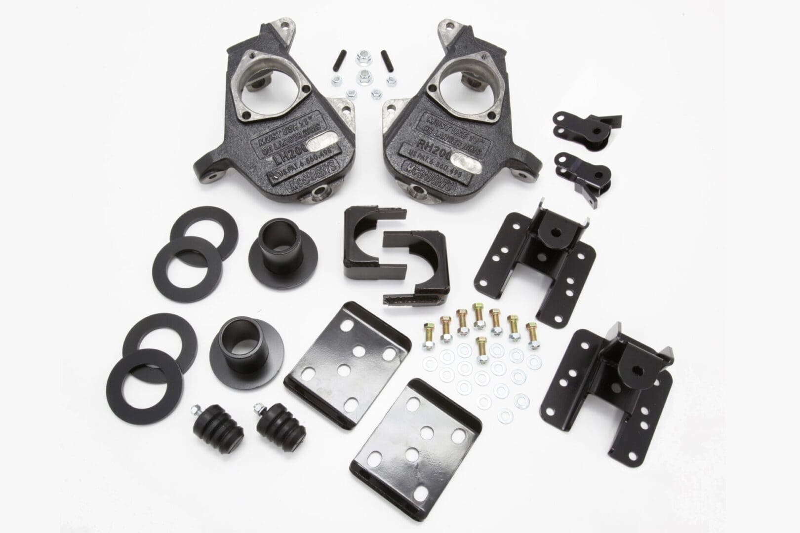 McGaughy's 3-4/5-6 Inch Spindle/Flip Kit Lowering Kit 2007-2013 Silverado/Sierra 1500 2WD