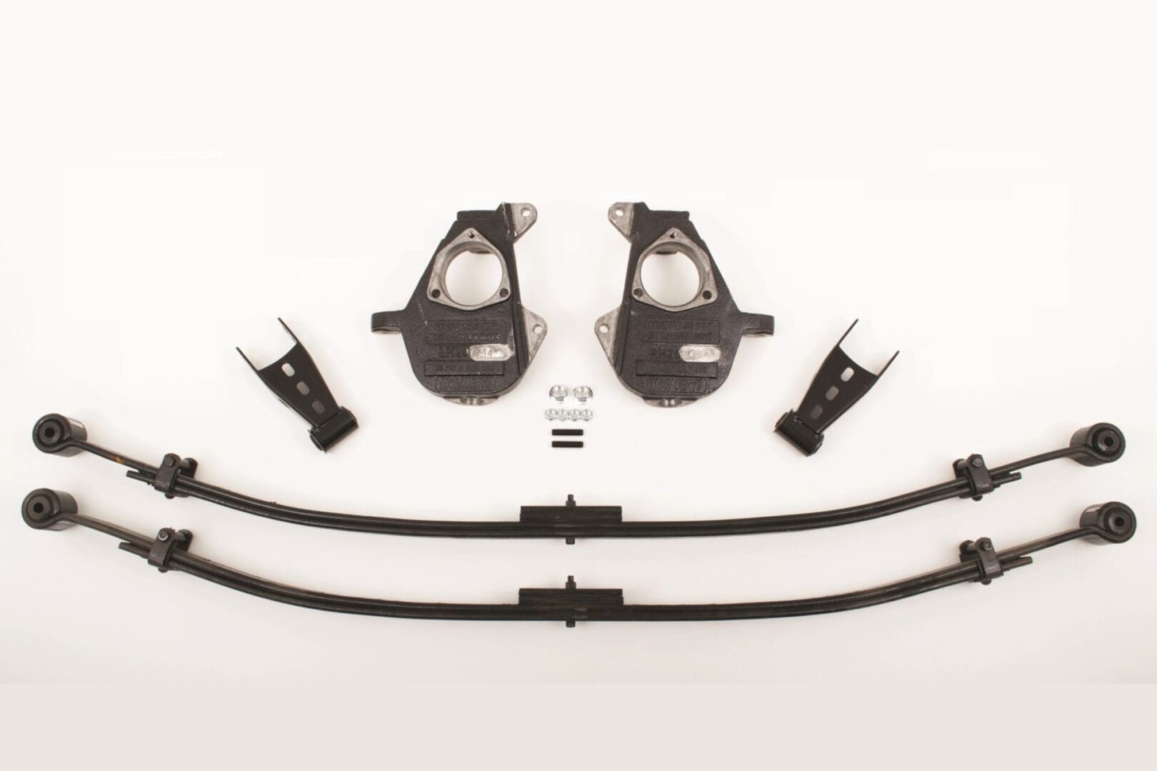 McGaughy's 2/4 Inch Spindle/Leaf Spring Lowering Kit 2014-2016 Silverado/Sierra 1500 with Cast Steel Control Arms 2WD/4WD