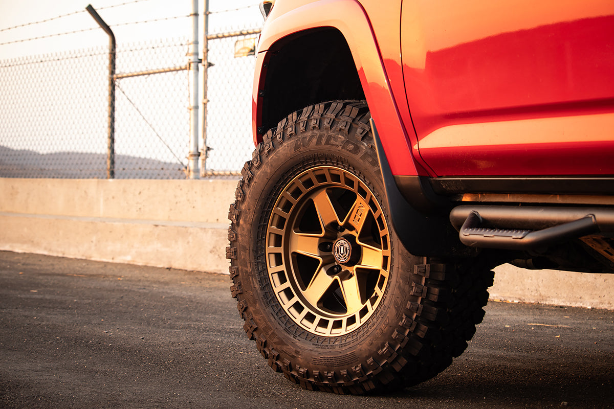Raider 17 X 8.5 / 6 X 5.5 / 0 MM / 4.75 Inch Back Space Satin Brass, ICON Alloys