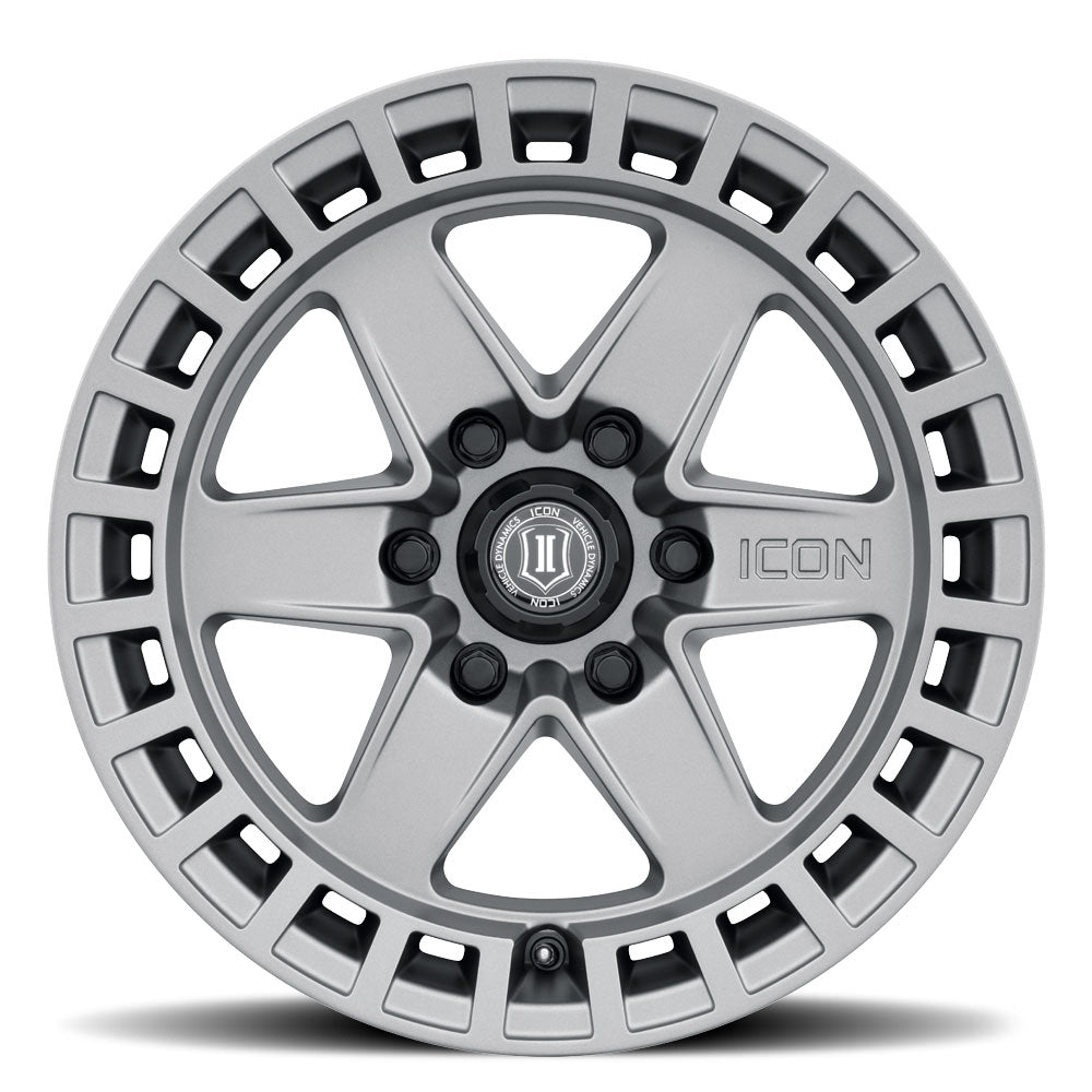 Raider 17 X 8.5 / 6 X 120 / 0 MM / 4.75 Inch Back Space Titanium, ICON Alloys