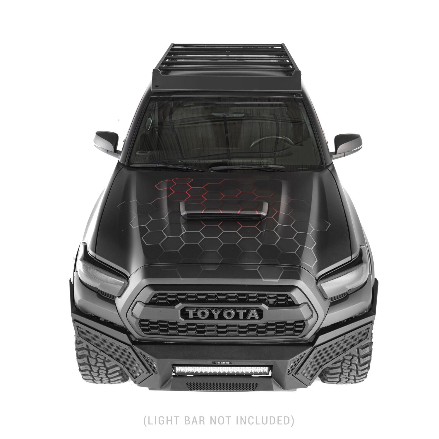 Element Front Bumper with Power Actuated Hide Away Light Bar Mount Textured Black 2016-2023 Toyota Tacoma Go Rhino