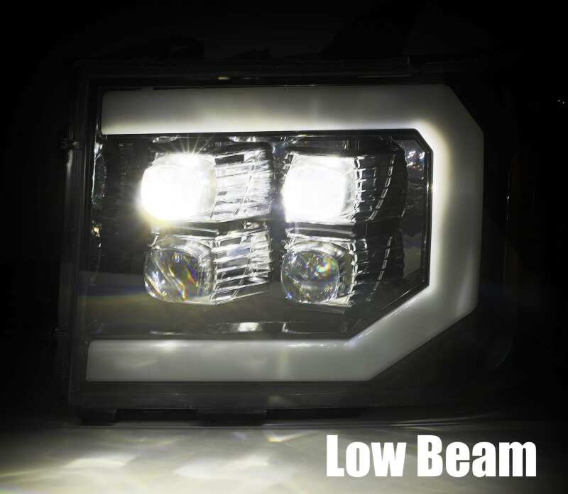 AlphaRex 07-13 GMC 1500HD NOVA LED Proj Headlight Plank Style Gloss Blk w/Activ Light/Seq Signal/DRL