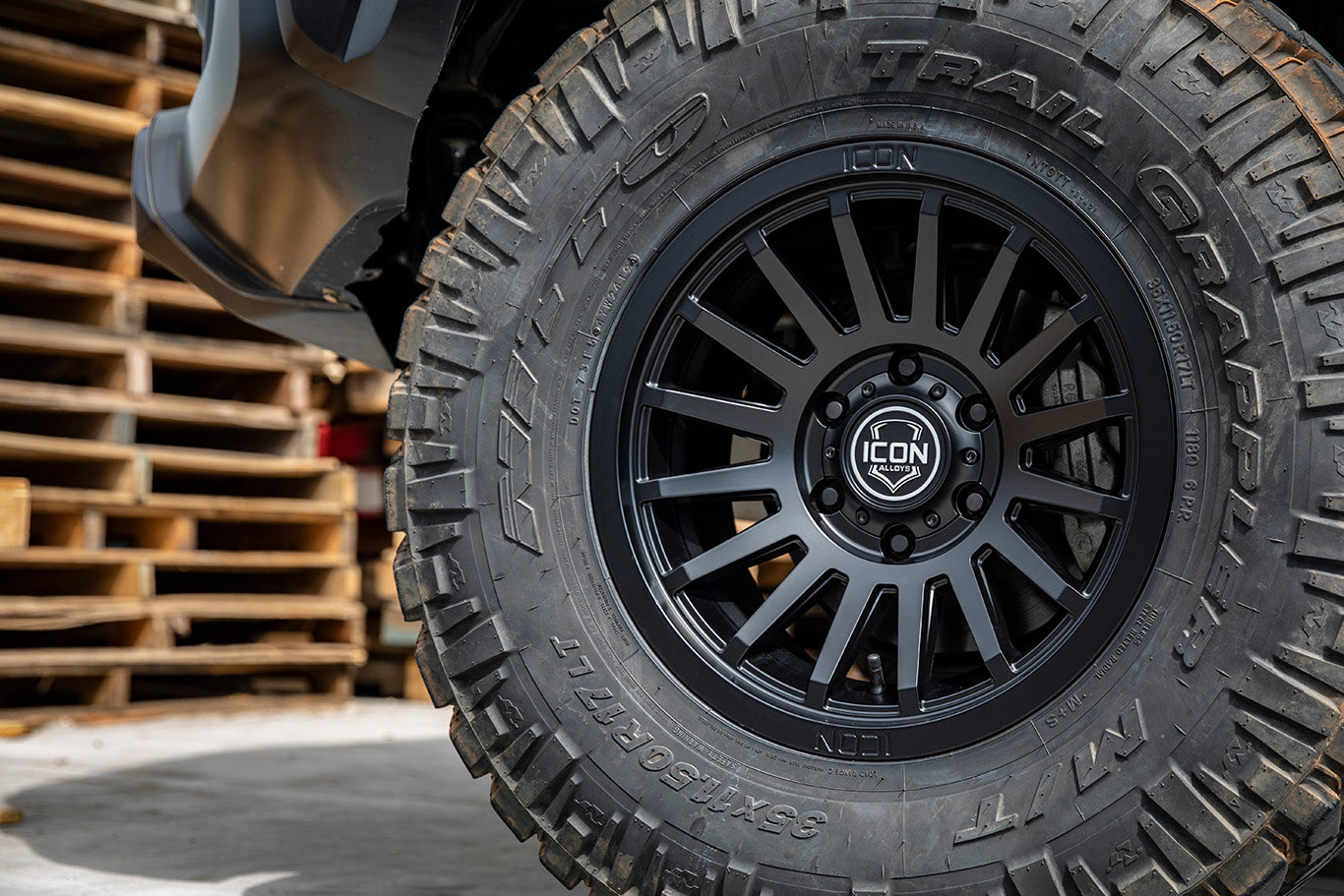 Recon Six 17 X 8.5 5 X 4.5 0MM Offset 4.75 Inch Back Space Satin Black, ICON Alloys