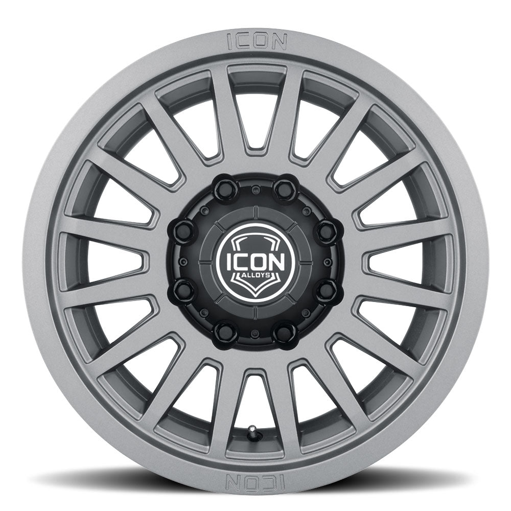 Recon Six 18 X 9 / 8 X 180 12MM Offset 5.5 Inch Backspace Charcoal, ICON Alloys
