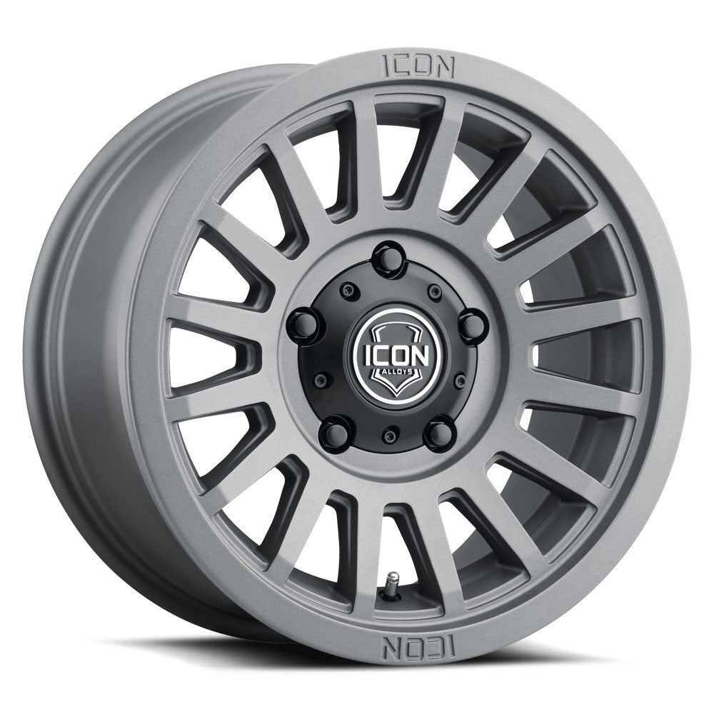 Recon Six 18 X 9 / 6 X 5.5 40MM Offset 6.6 Inch Back Space Charcoal, ICON Alloys