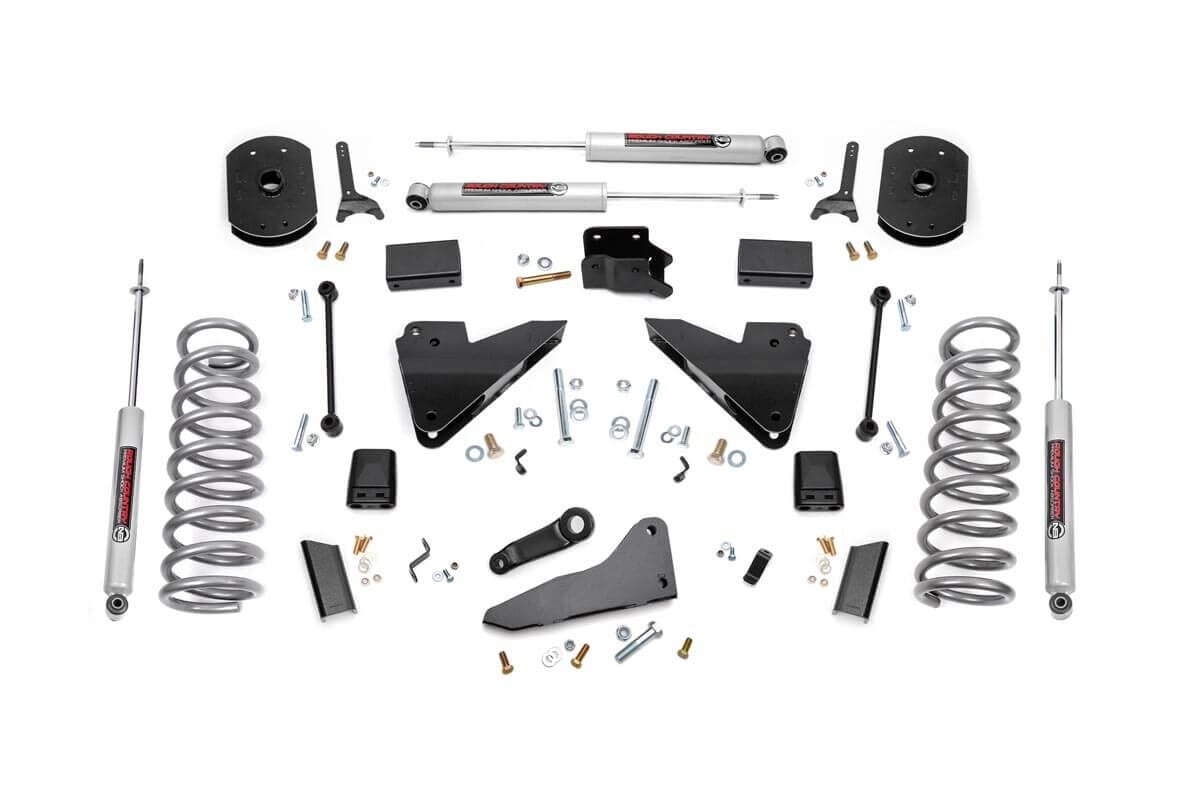 5 Inch Lift Kit FR Diesel Coil Radius Arm Drop Ram 2500 4WD (2014-2018) Rough Country