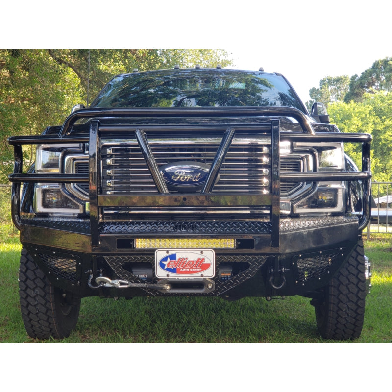 Bodyguard T2 Front Extreme - W/O Sensor Cutouts Factory Fog Cutouts Standard Skid Plate W/O Mesh Grille No Camera Harness Bare Metal *Fits Oem F450/550 Fender Trim* Model EEF17DNRBNN