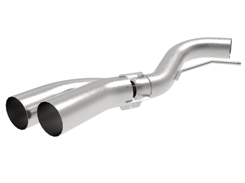 DPF-back exhaust system for Ford F-150 2018-2021 V6-3.0L, featuring dual polished tips and durable stainless steel construction.