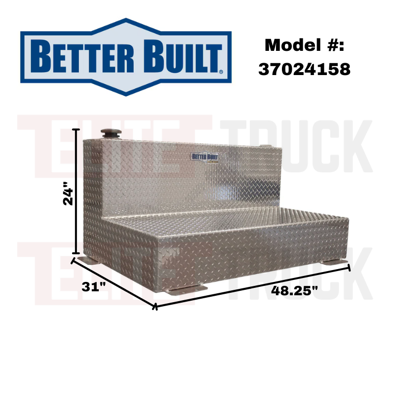 Better Built 75 Gallon Bright Aluminum L-Shaped Heavy Duty Series Liquid Transfer Tank Model 37024158