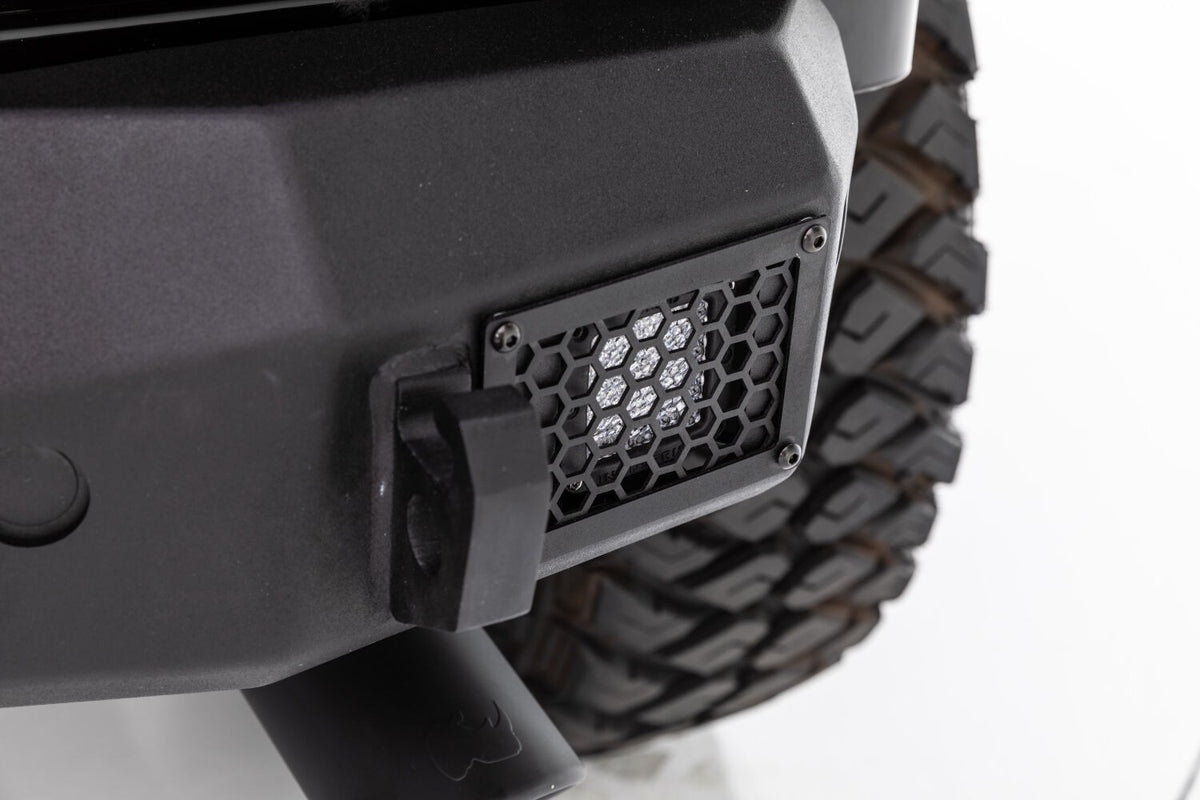 Rockline Rear Stubby Bumper Textured Black 2018-2026 Jeep Wrangler Go Rhino