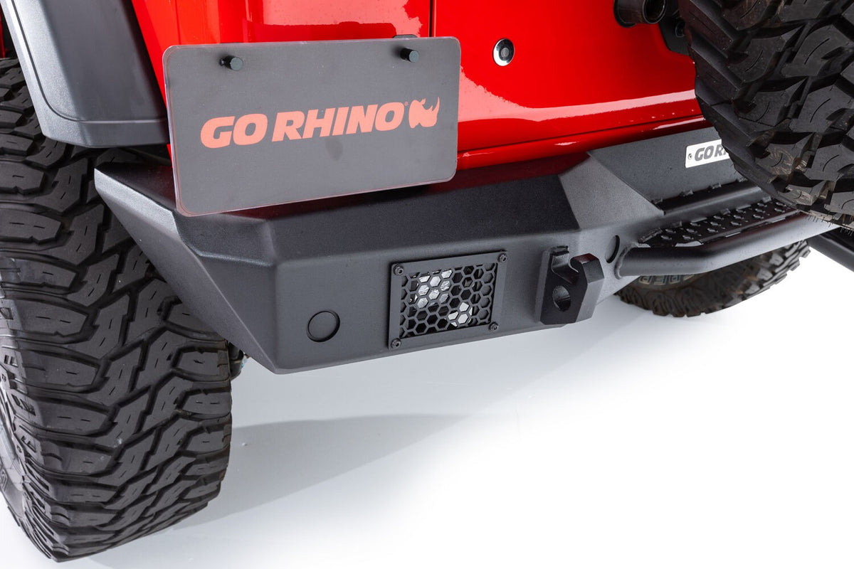 Rockline Rear Full Width Bumper for Ford Bronco Textured Black 2018-2026 Jeep Wrangler Go Rhino