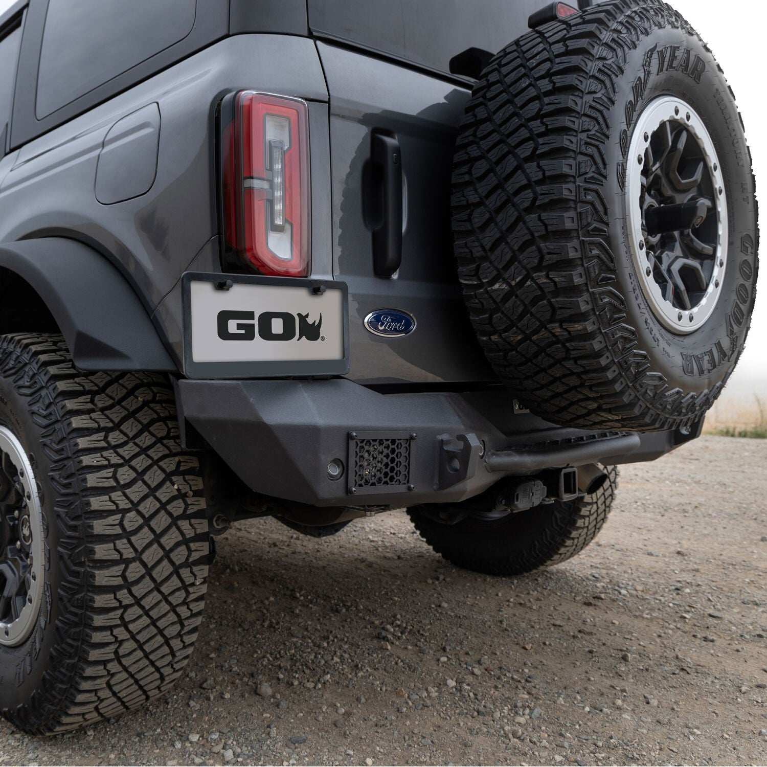 Rockline Rear Full Width Bumper for Ford Bronco Textured Black 2021-2026 Ford Bronco Go Rhino