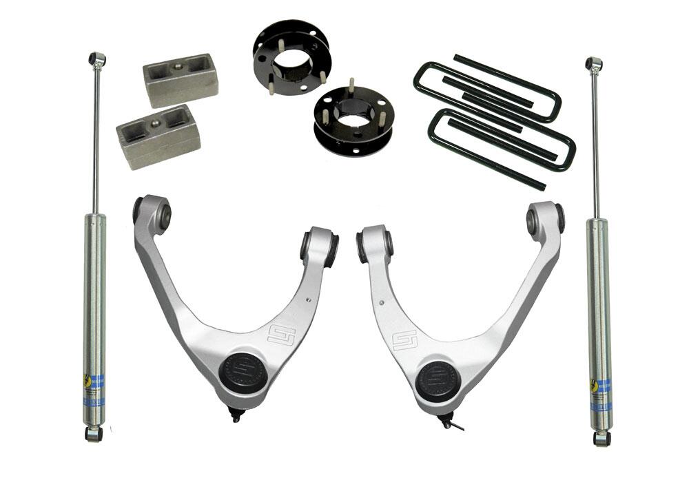 3.5 Inch Lift Kit 2007-2016 Chevy Silverado and GMC Sierra 2WD with Cast Steel Control arms with Bilstein Rear Shocks Superlift
