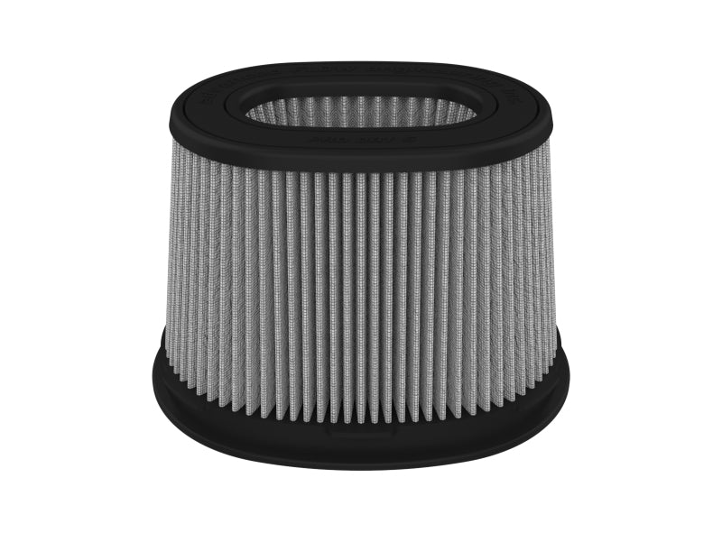 Replacement air filter for AFE Momentum Intake, featuring a cylindrical design with pleated filter media for improved airflow.