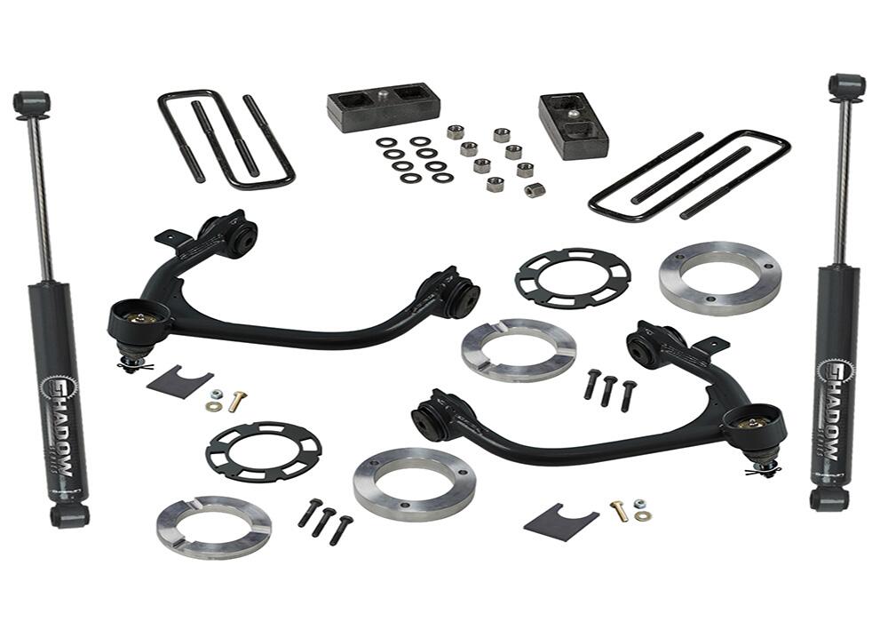 3 Inch Lift Kit 2019 (New Body Style)-2024 Chevy Silverado/GMC Sierra 1500 2WD/4WD with Superlift Rear Shocks (excludes Trailboss or AT4) Superlift