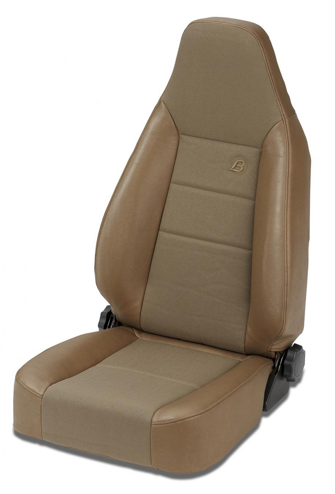 Jeep Bucket Seats Trailmax II Sport Front High Back Bucket Seat For Jeep 1976-1986 CJ7 Center Fabric Insert Spice Bestop