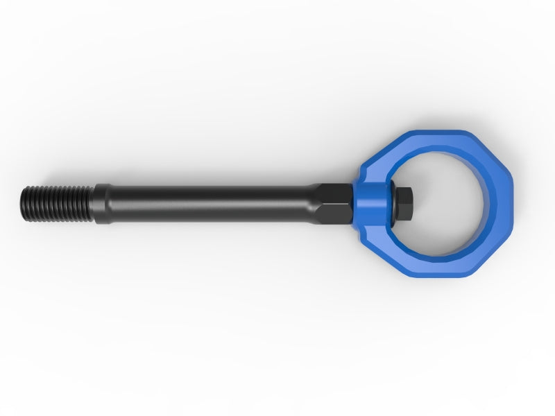 aFe CONTROL Tow Hook for Chevrolet Corvette C8 2020-2025, designed for V8-6.2L models, featuring a durable blue and black finish.