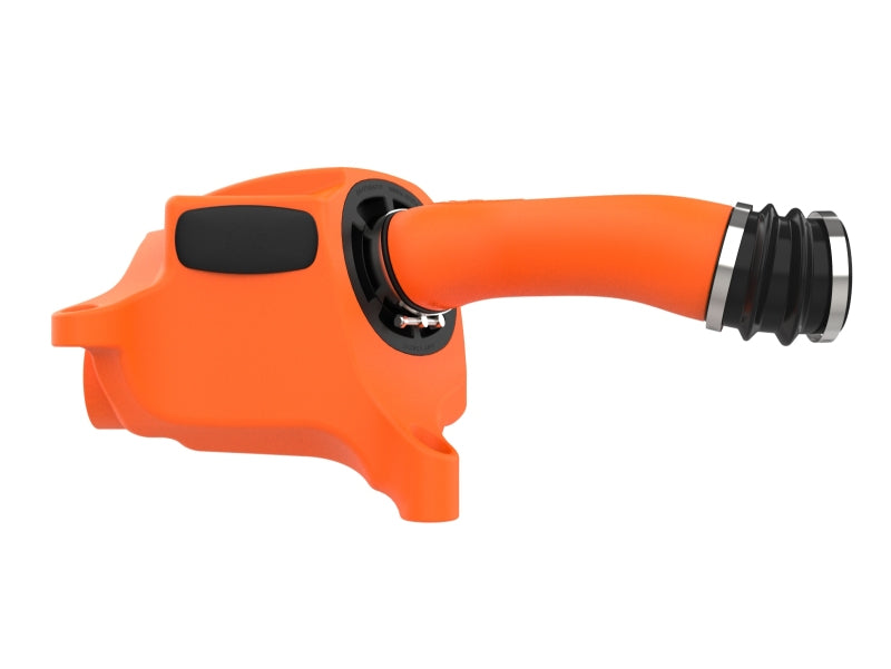 AFE Momentum sealed intake system for Toyota Land Cruiser J200, featuring a vibrant orange design and durable construction.