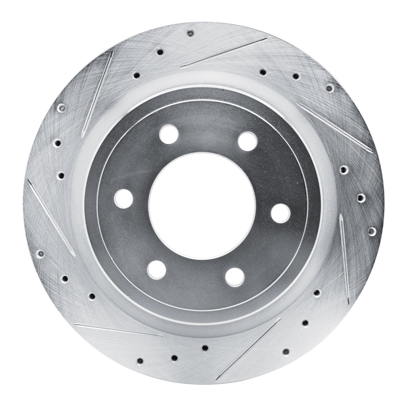R1 21-25 Ford BRONCO Rear Left Drilled & Slotted Silver Brake Rotor