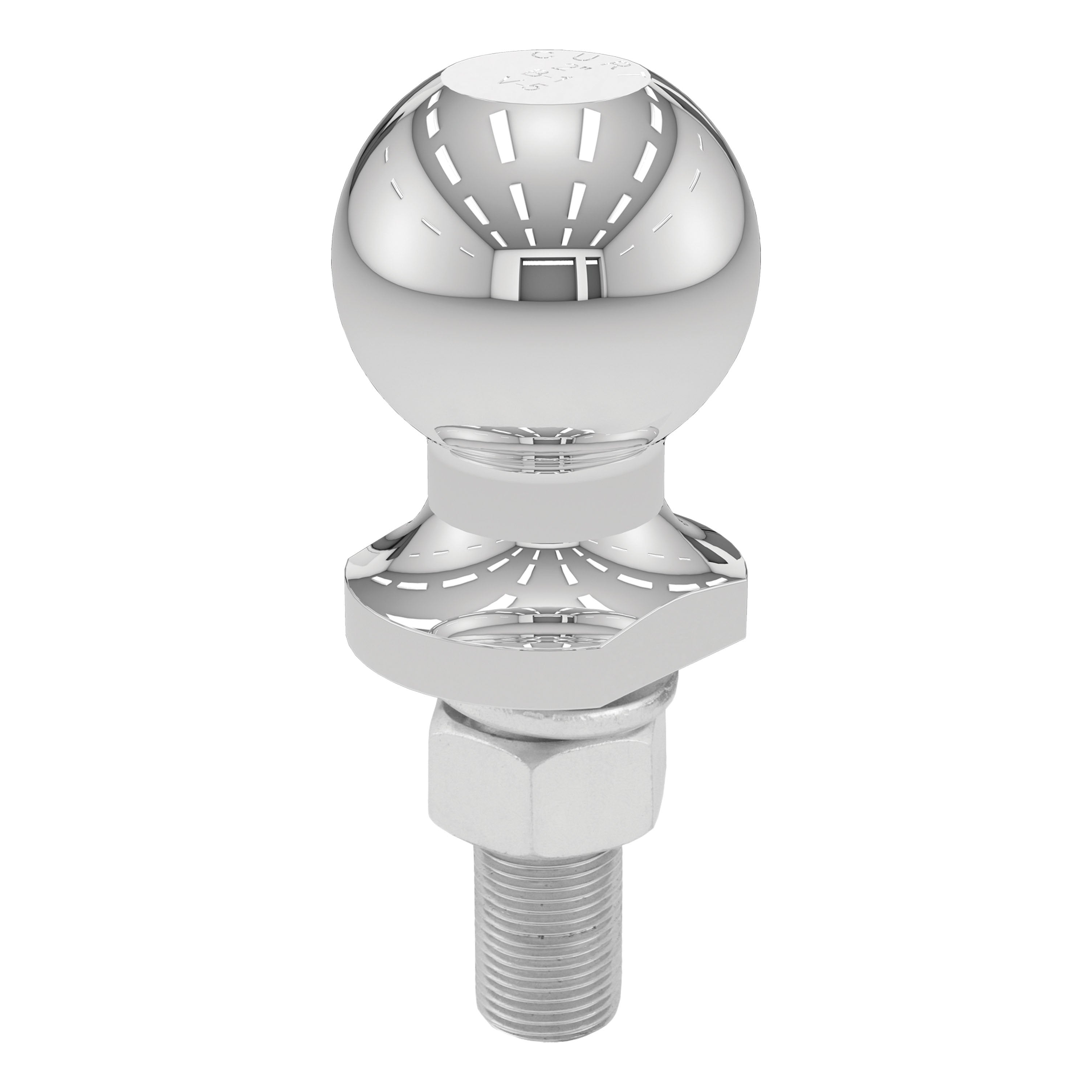 CURT Chrome Trailer Hitch Ball, 3,500 lbs, 2-Inch Diameter, 3/4 x 2-1/8-Inch Shank Model 40018
