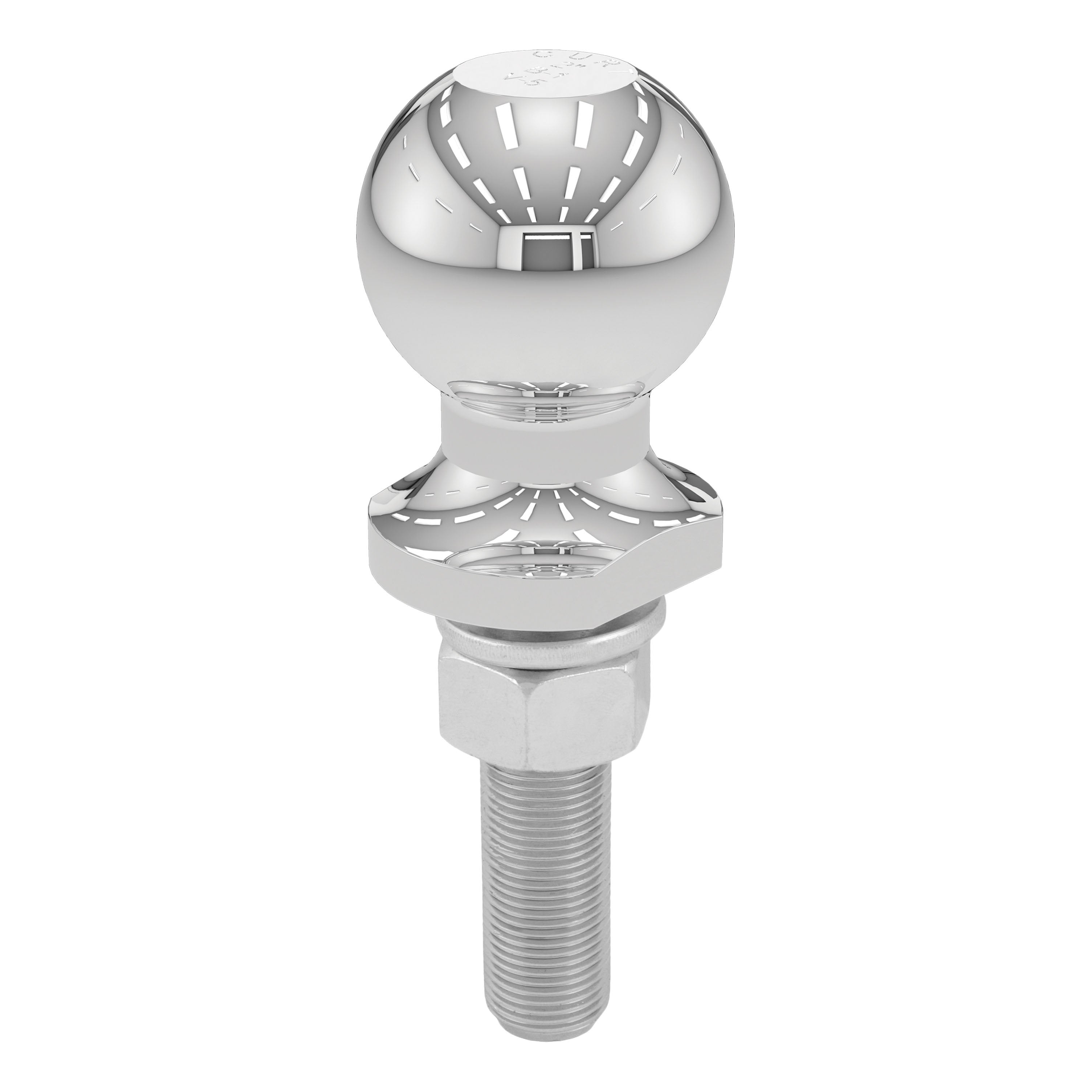 CURT Chrome Trailer Hitch Ball, 3,500 lbs, 2-Inch Diameter, 3/4 x 3-Inch Shank Model 40019