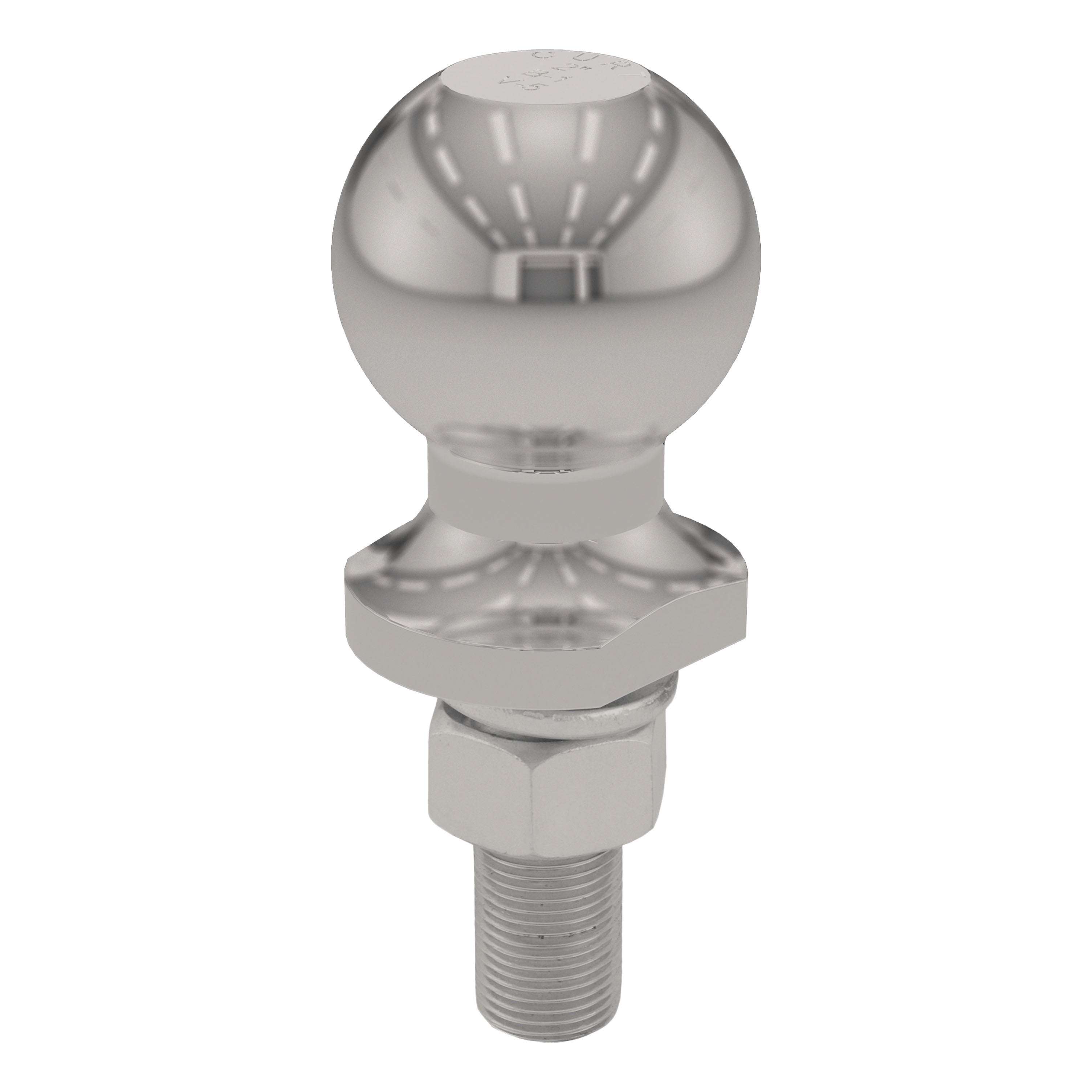 CURT Stainless Steel Trailer Hitch Ball, 3,500 lbs, 2-Inch Diameter, 3/4 x 2-1/8-Inch Shank Model 40082