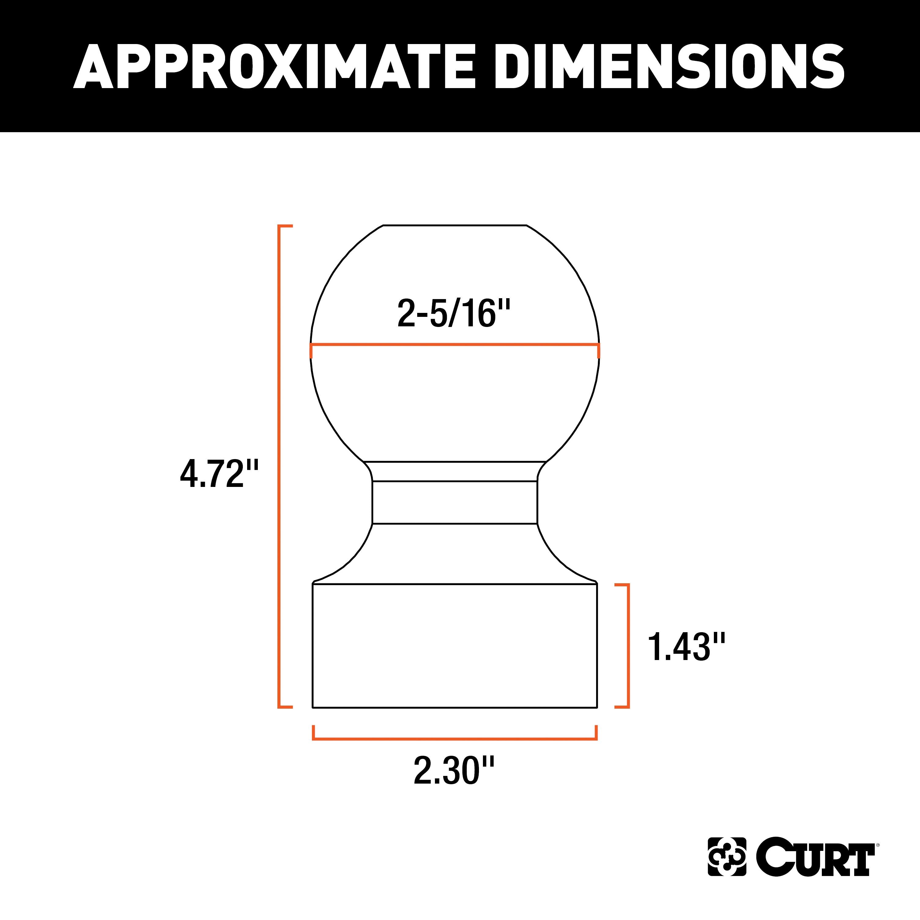 CURT Raw Steel Weld-On Gooseneck Ball, 2-5/16-Inch Diameter, 30,000 lbs Model 40094