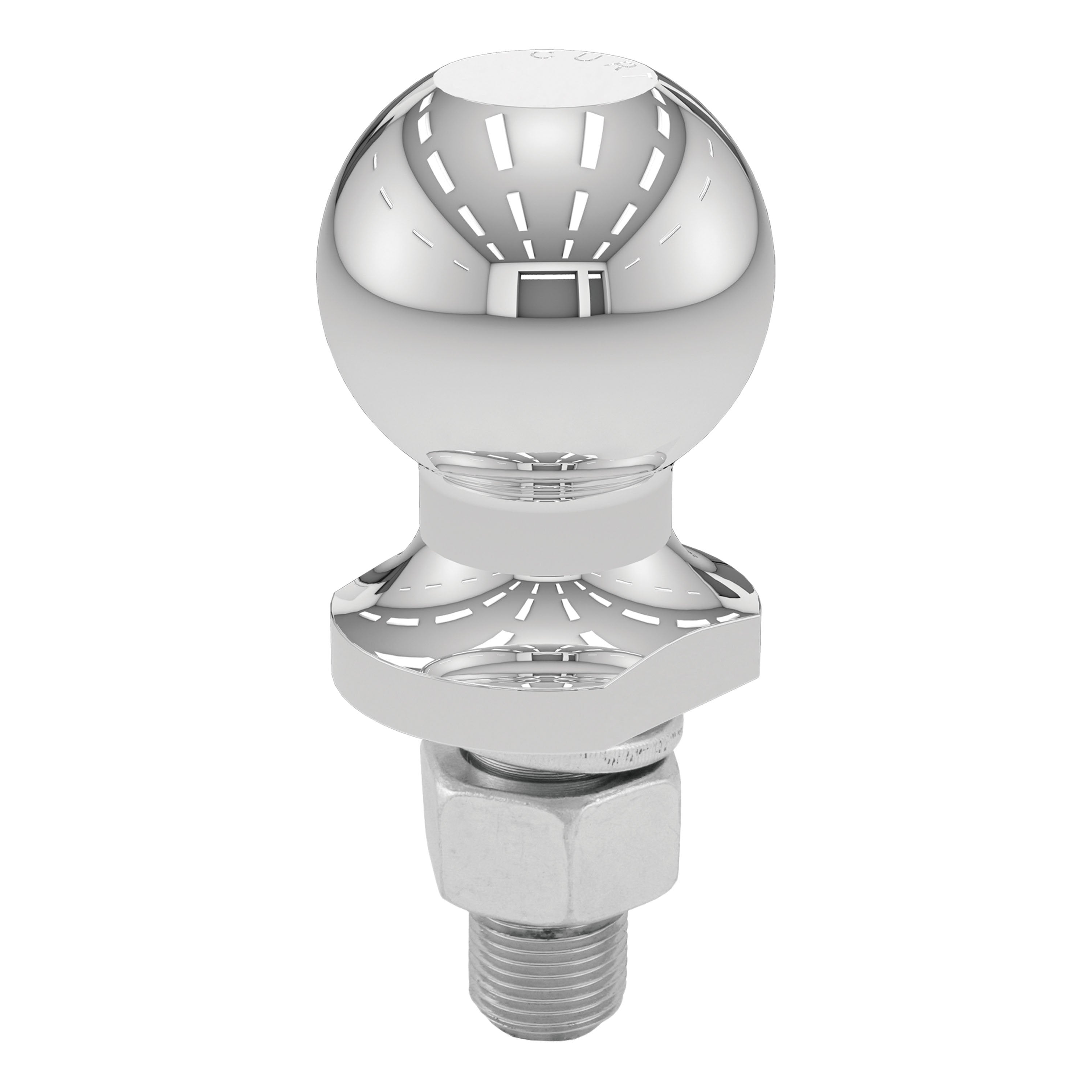 CURT Chrome European Trailer Hitch Ball, 1,600 kg, 50mm Diameter, 3/4-Inch x 50mm Shank Model 40099