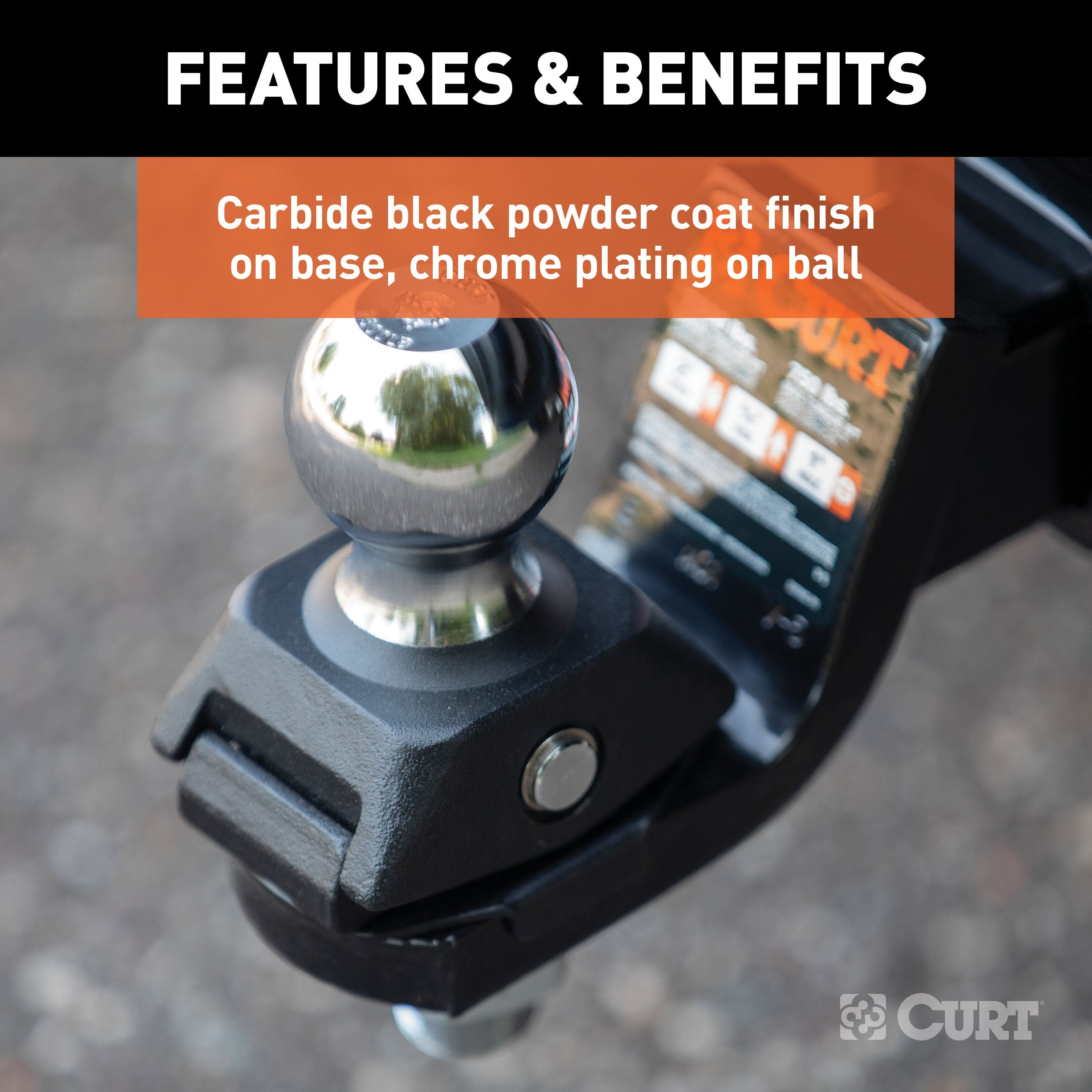 CURT RockerBall Cushion Hitch Trailer Ball 7,500 lbs, 2-Inch Diameter, 1-Inch Shank Model 40247