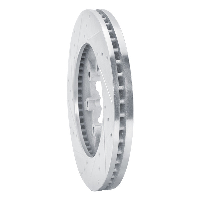 R1 09-12 Chevrolet Colorado Front Right Drilled & Slotted Silver Brake Rotor