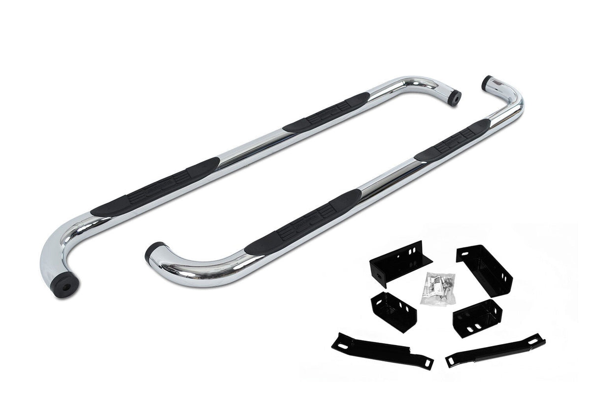 4000 Series Side Steps with Mounting Brackets Kit Chrome Chrome 2014-2018 Silverado/Sierra 1500 2015-2018 Silverado/Sierra 2500 HD/3500 HD Go Rhino