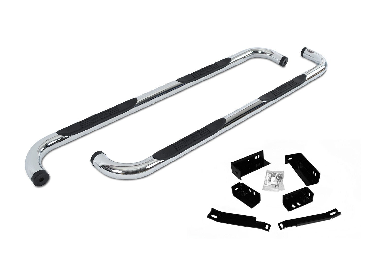 4000 Series Side Steps with Mounting Brackets Kit Chrome Chrome 2014-2018 Silverado/Sierra 1500 2015-2018 Silverado/Sierra 2500 HD/3500 HD Go Rhino
