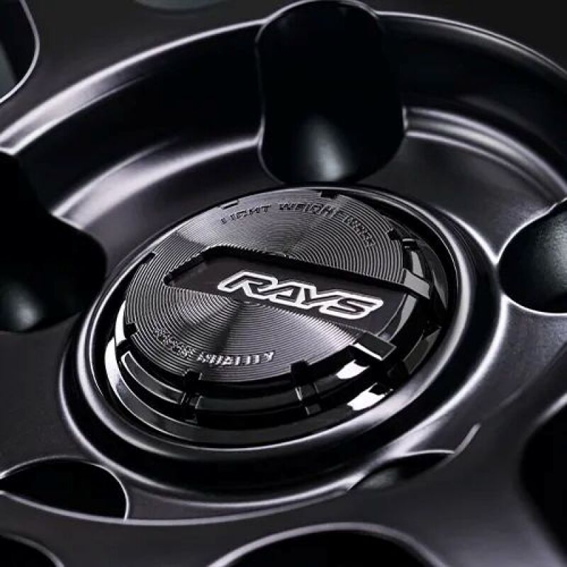 Gram Lights 57NR LIMITED II 18x7.5 +45 5-114.3 Semigloss Black Wheel w/ Black Cap/Stickers/Air Valve