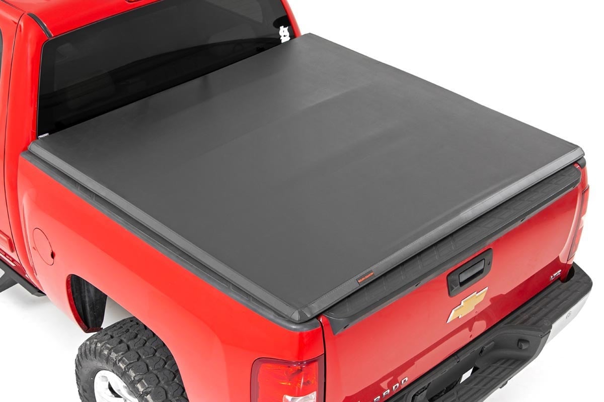 Soft Tri-Fold Bed Cover 5 Foot 9 Inch Bed Silverado/Sierra 1500 (07-13) Rough Country