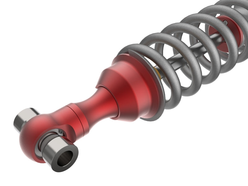 afe Sway-A-Way coilover for Ford Bronco 21-24 featuring a red shock body and coil spring for enhanced offroad performance.