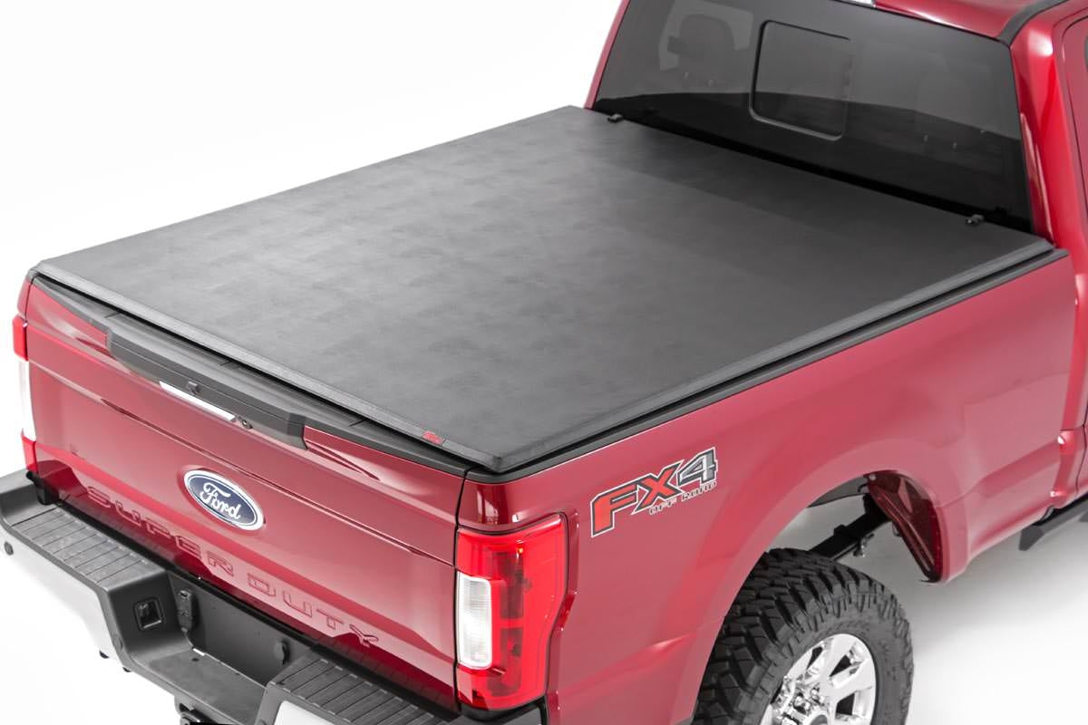 Soft Tri-Fold Bed Cover 6 Foot 10 Inch Bed Ford F-250/F-350 Super Duty (17-26) Rough Country