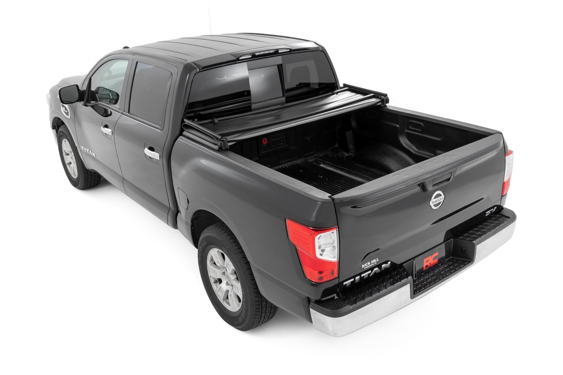 Soft Tri-Fold Bed Cover 5 Foot 7 Inch Bed Nissan Titan 2WD/4WD (2017-2024) Rough Country