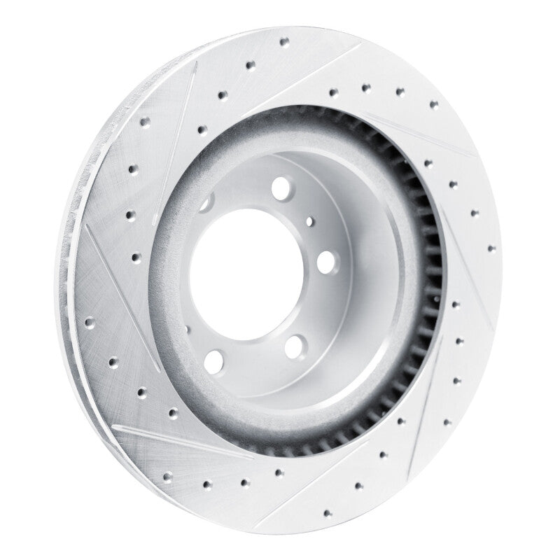 R1 2022-2025 Lexus LX600 Front Right Drilled & Slotted Silver Brake Rotor