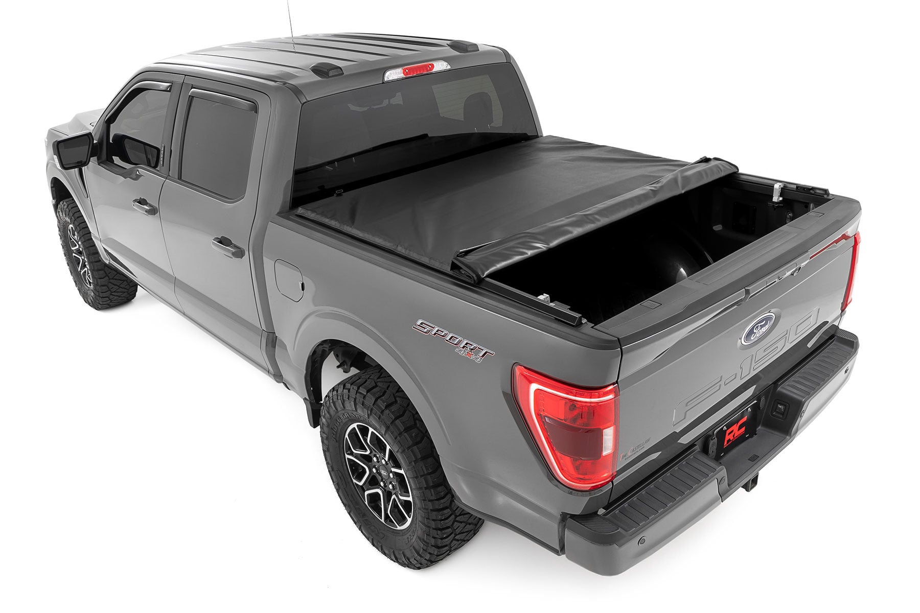 Soft Roll Up Bed Cover 6 Foot 7 Inch Bed Ford F-150/F-150 Lightning/Raptor (15-26) Rough Country