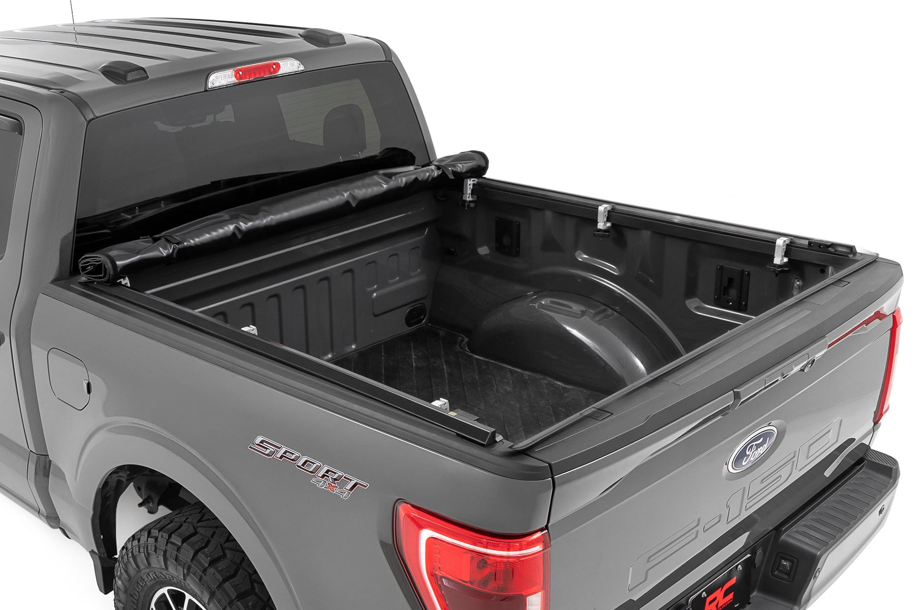 Soft Roll Up Bed Cover 6 Foot 7 Inch Bed Ford F-150/F-150 Lightning/Raptor (15-26) Rough Country