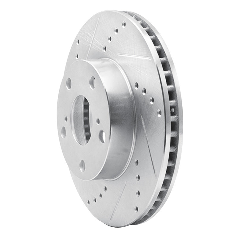 R1 05-15 Toyota Tacoma Front Left Drilled & Slotted Silver Brake Rotor