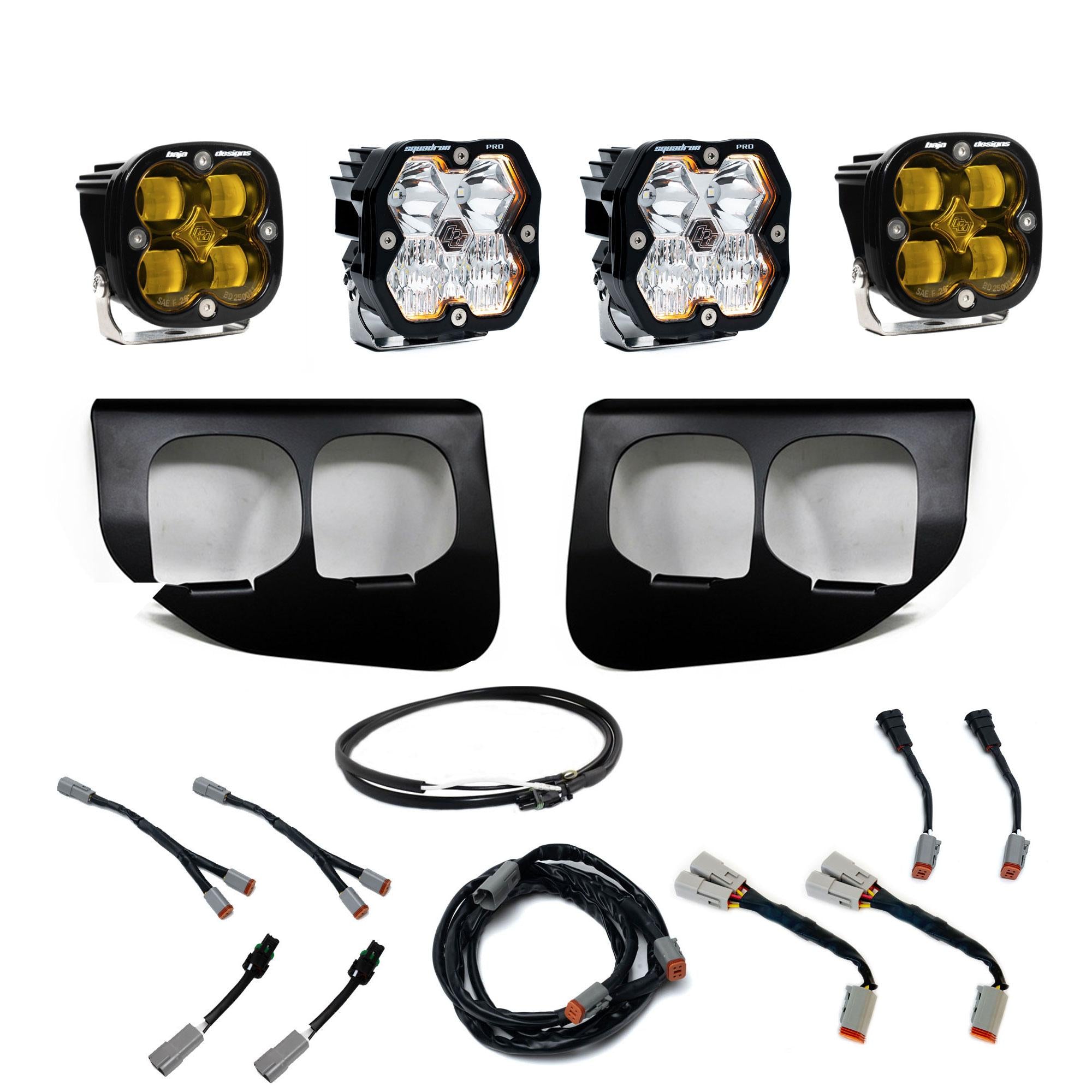 Squadron 2.0 Pro/Squadron Sae Dual Fog Pocket Light Kit Ford 2020-22 F-250/350 Super Duty Baja Amber Baja Designs