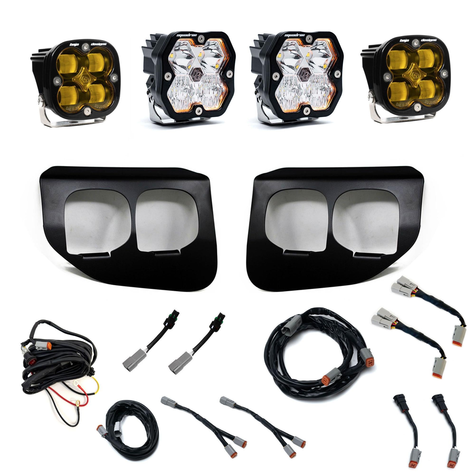Squadron 2.0 Sport/Squadron Sae Dual Fog Pocket Light Kit Ford 2020-22 F-250/350 Super Duty Baja Amber Baja Designs