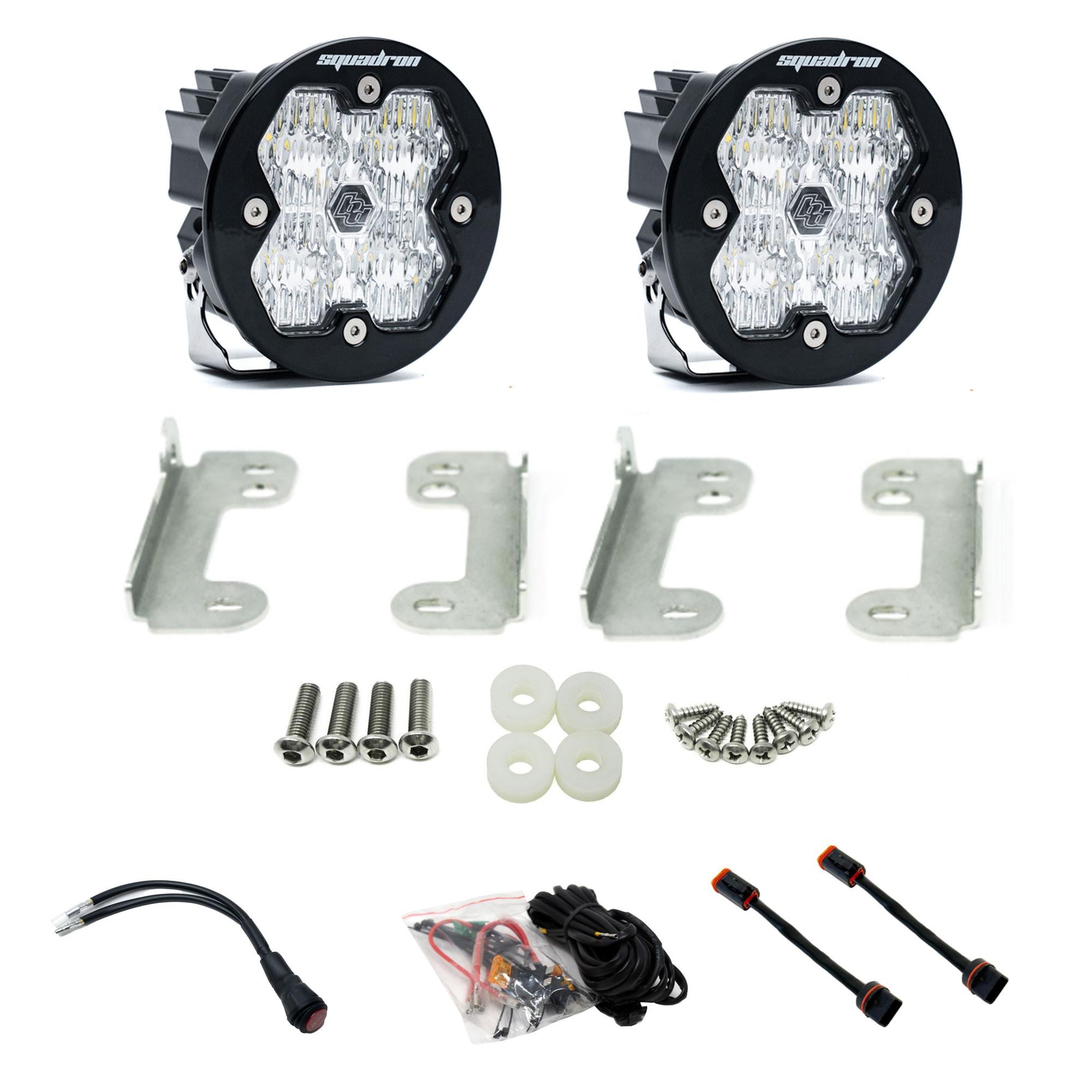 Squadron-R 2.0 Sport Fog Pocket Light Kit Jeep 2018-26 Wrangler JL 2020-26 Gladiator JT w/ Oe Sahara Bumper Baja Designs